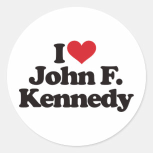 I Liebe John F. Kennedy Runder Aufkleber