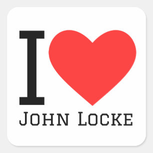 I Liebe John Locke Quadratischer Aufkleber