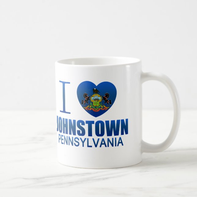 I Liebe Johnstown, PA Kaffeetasse (Rechts)