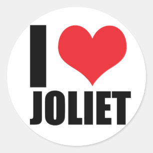 I Liebe Joliet Runder Aufkleber