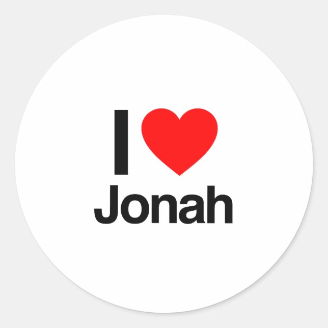 i Liebe jonah Runder Aufkleber (Vorderseite)
