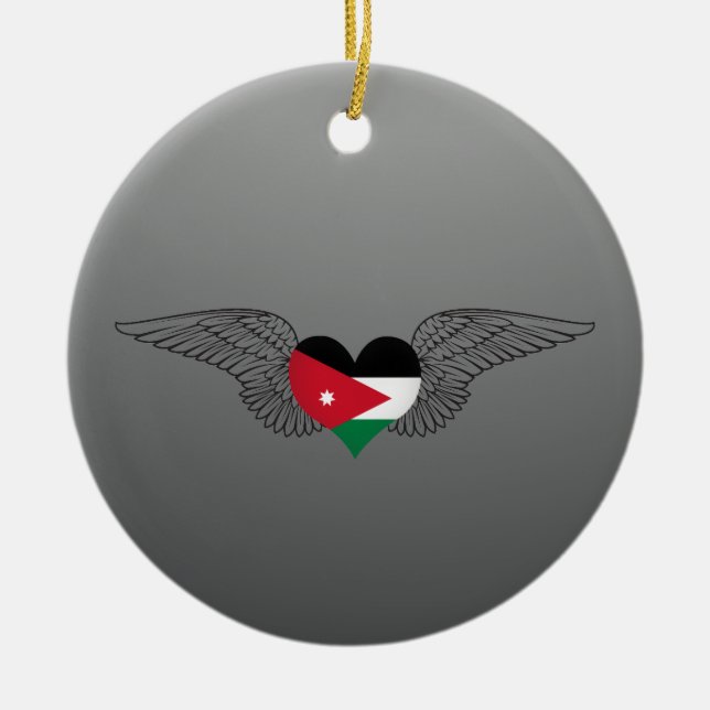I Liebe Jordanien - Flügel Keramik Ornament (Vorne)