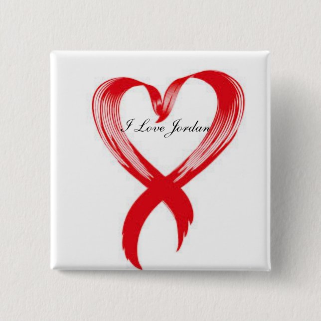 I Liebe-Jordanien-Ritter-Knopf Button (Vorderseite)