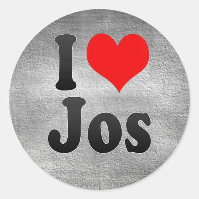 I Liebe Jos, Nigeria Runder Aufkleber (Vorderseite)