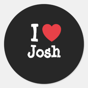 I Liebe Joshire-Herz-Brauch personalisiert Runder Aufkleber