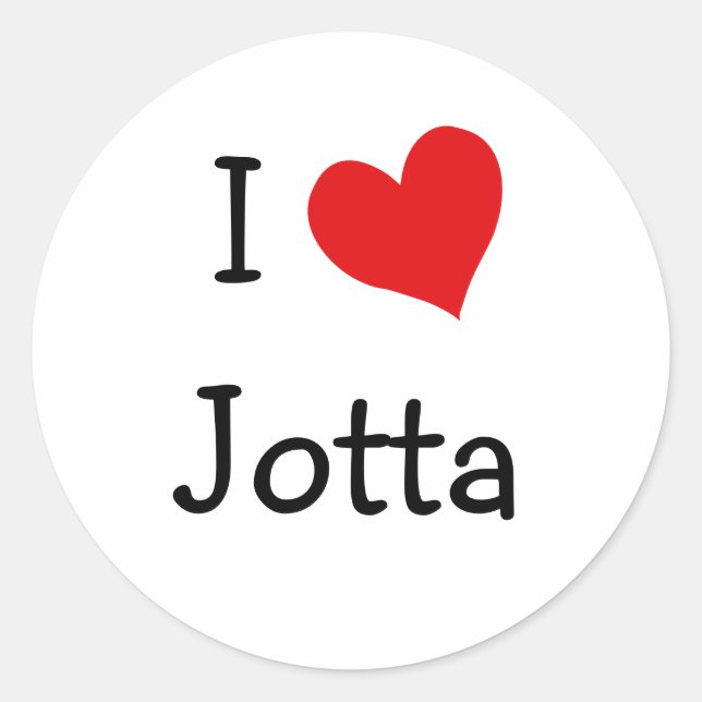I Liebe Jotta Runder Aufkleber (Vorderseite)
