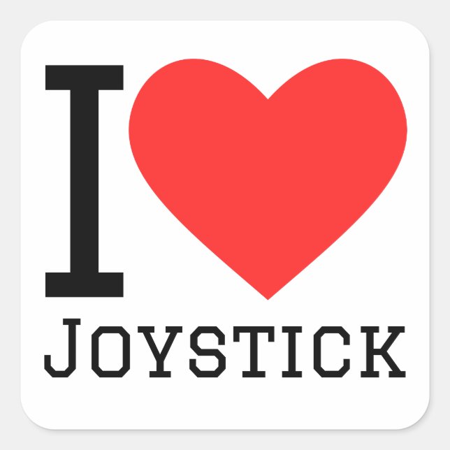 I Liebe Joystick Quadratischer Aufkleber (Vorderseite)