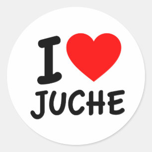 I Liebe Juche Runder Aufkleber