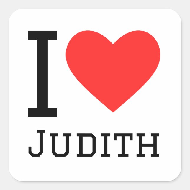 I Liebe Judith Quadratischer Aufkleber (Vorderseite)