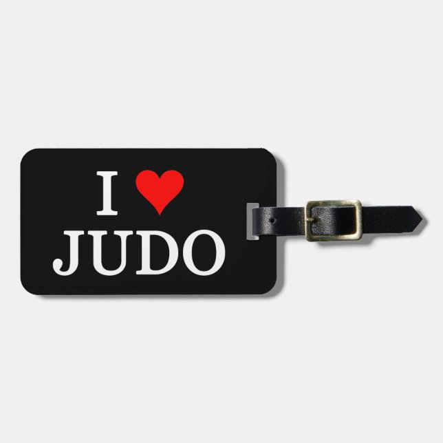 I Liebe Judo Gepäckanhänger (Vorderseite horizontal)