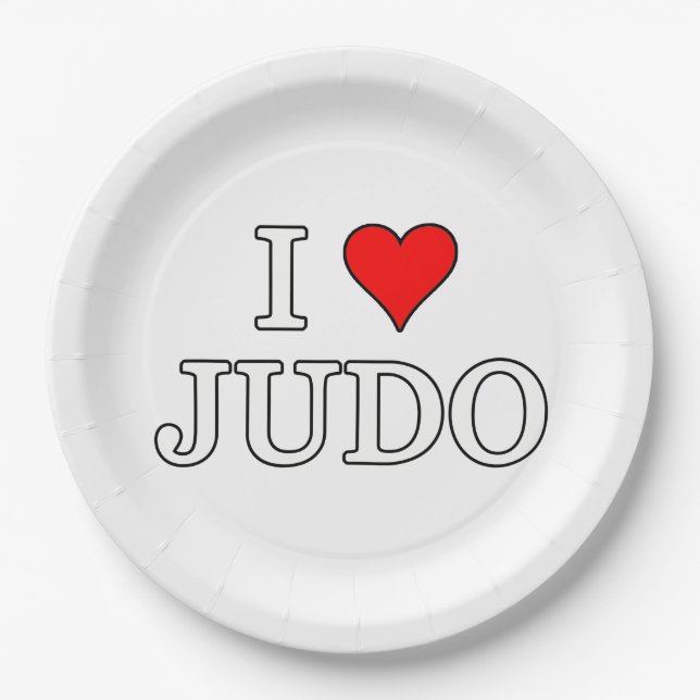 I Liebe Judo Pappteller (Vorderseite)