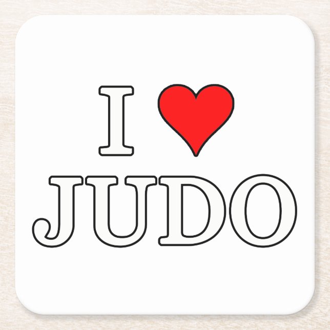 I Liebe Judo Rechteckiger Pappuntersetzer (Vorderseite)