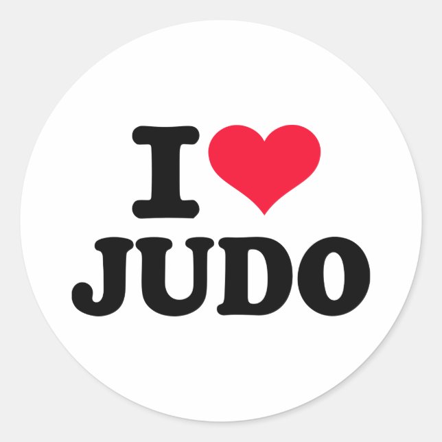 I Liebe Judo Runder Aufkleber (Vorderseite)