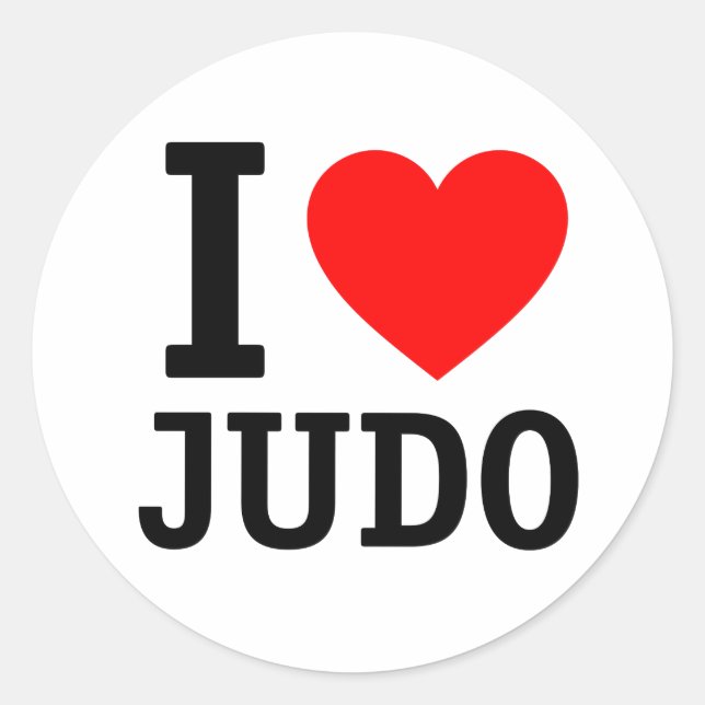 I Liebe Judo Runder Aufkleber (Vorderseite)