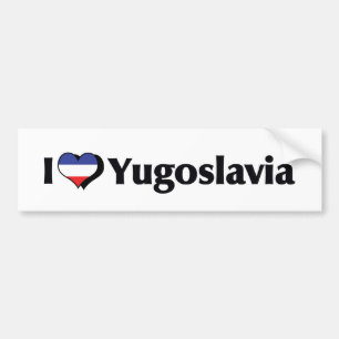 I Liebe Jugoslawien Flag Autoaufkleber
