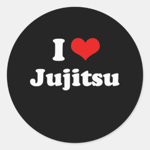 I Liebe Jujitsu Tshirt Runder Aufkleber