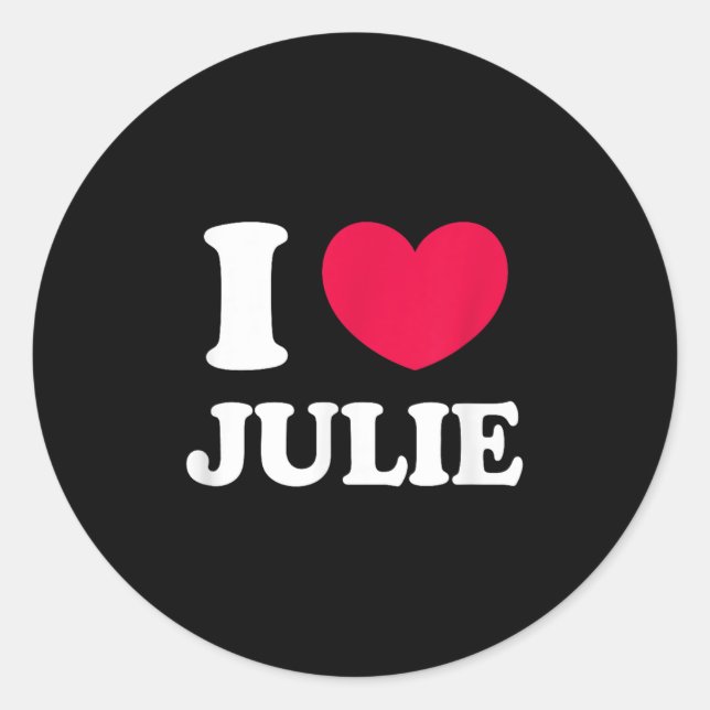 I Liebe Julie Runder Aufkleber (Vorderseite)
