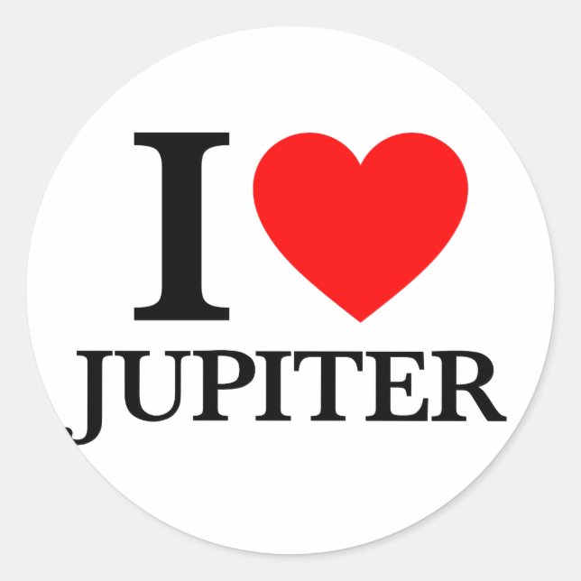 I Liebe Jupiter Runder Aufkleber (Vorderseite)