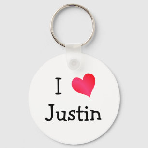 I Liebe Justin Schlüsselanhänger