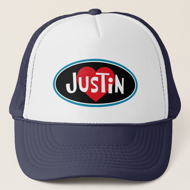 I Liebe JUSTIN Truckerkappe (Vorderseite)