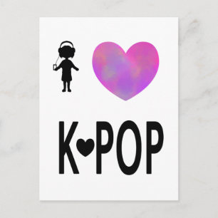 I Liebe K-Pop Postkarte