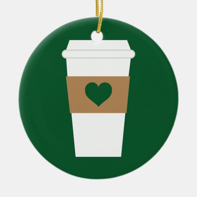 I Liebe Kaffee erhältlich Kaffee Cup Keramik Ornament (Vorne)