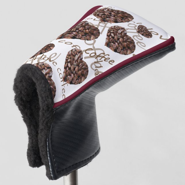 I Liebe Kaffee Golf Headcover (3/4 Vorderseite)