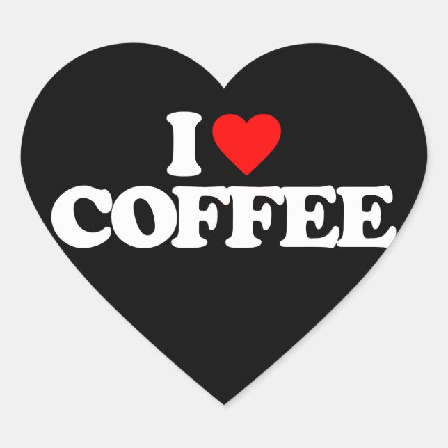 I LIEBE KAFFEE Herz-Aufkleber (Vorderseite)