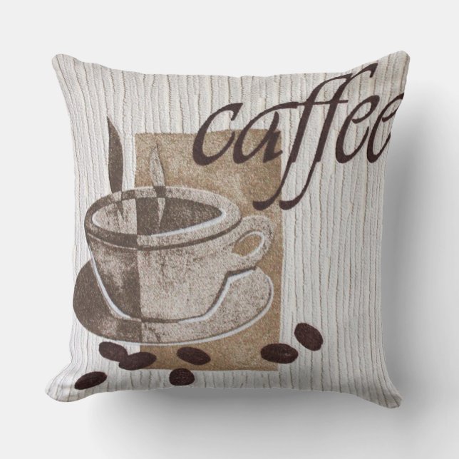 I Liebe Kaffee (Kaffee) Designer Kissen (Vorderseite)