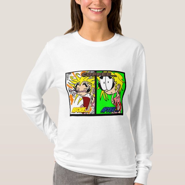 I Liebe Kaffee Long Sleve T - Shirt (Vorderseite)