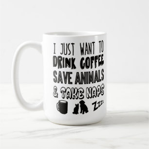 I Liebe-Kaffee-Tier-und Nickerchen-Typografie Kaffeetasse