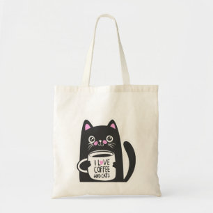 I Liebe Kaffee und Katzen - Wählen Sie die Hinter Tragetasche