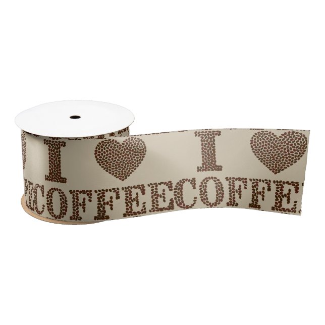 I Liebe Kaffeeband Satinband (Spule)