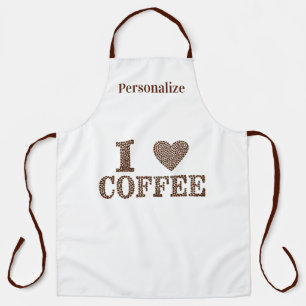 I Liebe Kaffeekonzept Kaffeebohnen Personalisiert Schürze