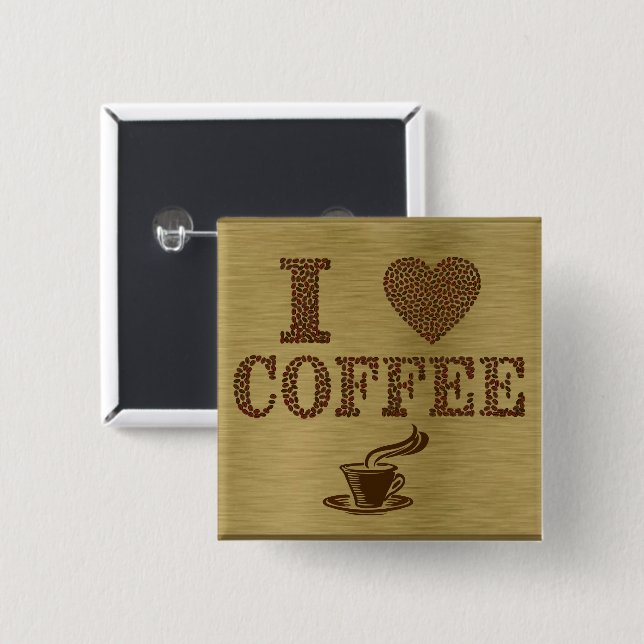 I Liebe Kaffeetasten Button (Vorne & Hinten)