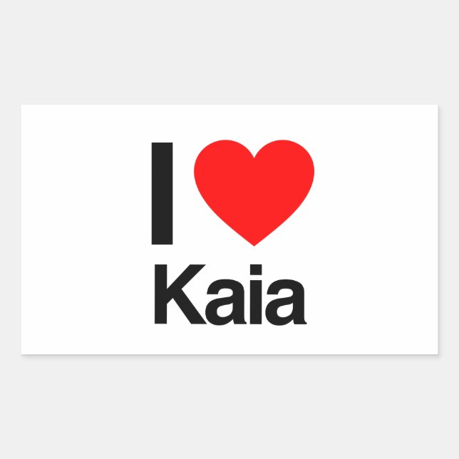 i Liebe Kaia Rechteckiger Aufkleber (Vorderseite)