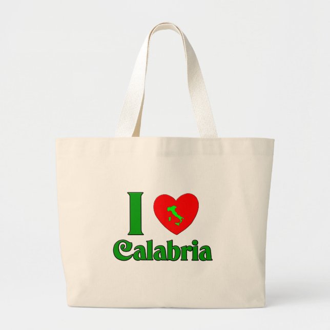 I Liebe Kalabrien Italien Jumbo Stoffbeutel (Vorne)