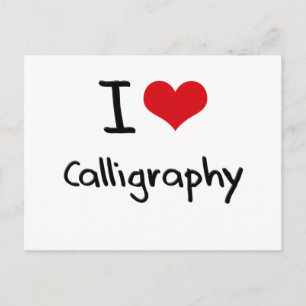 I Liebe Kalligraphie Postkarte