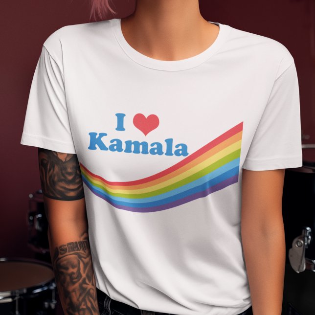 I Liebe Kamala Niedlich Election Rainbow T-Shirt (Von Creator hochgeladen)