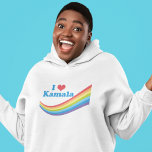 I Liebe Kamala Niedlich Election Rainbow Women Hoodie<br><div class="desc">Eine wunderschöne Kamala Harris Regenbogenweibchen für die Wahl 2024,  die in Liebe Kamala lautet. Niedliche und farbenfrohe Unterstützung für unseren Vizepräsidenten.</div>