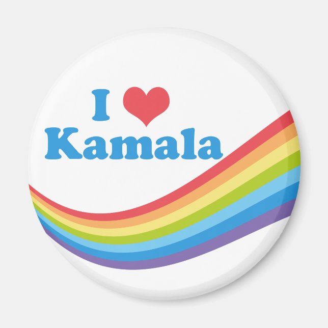 I Liebe Kamala Rainbow Election Magnet (Vorne)