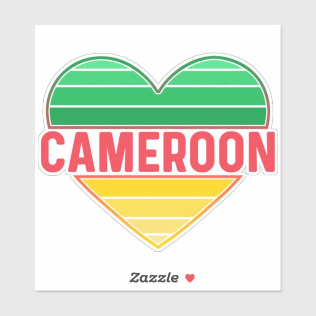 I. Liebe Kamerun, Kamerunisches Herz Aufkleber (Blatt)