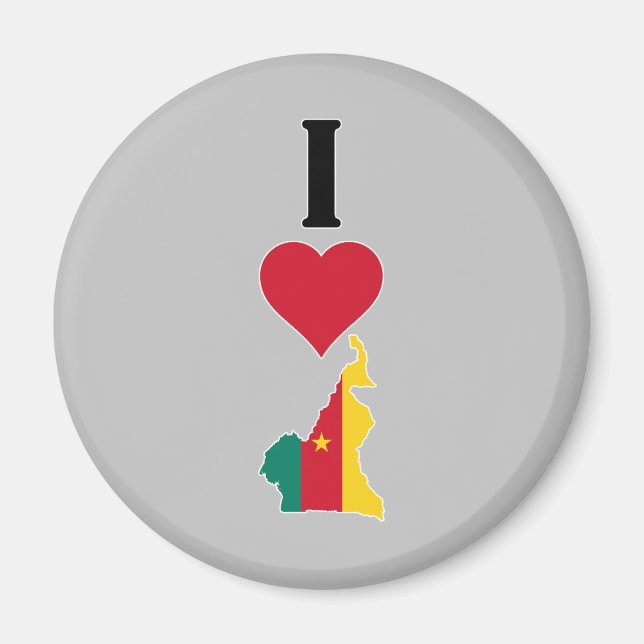I Liebe Kamerun Vertikal I Herz Land Flag Karte Magnet (Vorne)