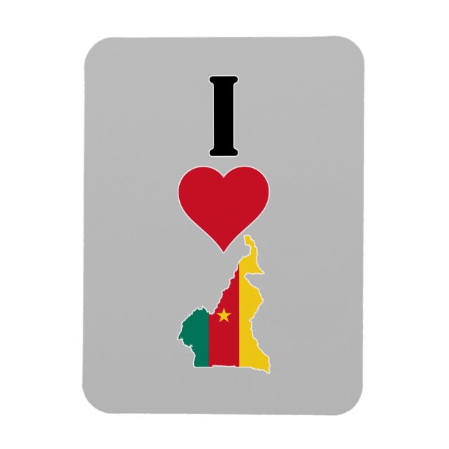 I Liebe Kamerun Vertikal I Herz Land Flag Karte Magnet (Vertikal)