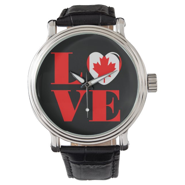 I Liebe Kanada Armbanduhr (Vorderseite)