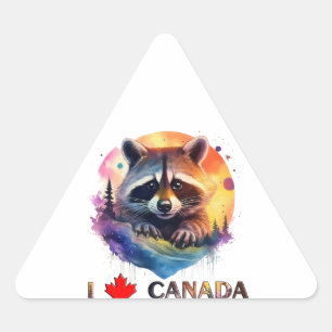 I Liebe Kanada Dreieckiger Aufkleber
