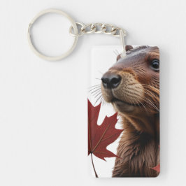 I Liebe Kanada - Kanadischer Biber mit Leaf Schlüsselanhänger