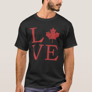 I Liebe Kanada Minimalistisch kanadische Flagge Mä T-Shirt