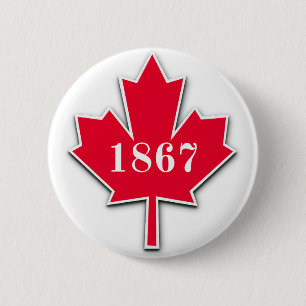 I LIEBE Kanada - Roter Ahornblättriger Leaf - Est  Button