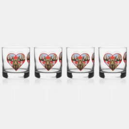 I Liebe Kanada - Stolze kanadische Elche und Ahorn Whiskyglas